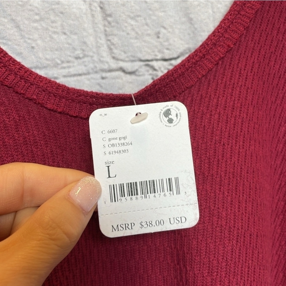 NWT Free People Sing La La Tank Top in Gone Goji Size Large - Picture 5 of 5